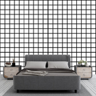 Papel De Parede Adesivo Quadriculado Branco E Preto 2,50m