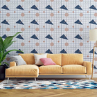 Papel De Parede Adesivo Quadriculado Retro N07097