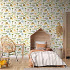 Papel De Parede Adesivo Quarto De Bebê Animais Selvagens 10mx