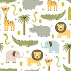Papel De Parede Adesivo Quarto De Bebê Animais Selvagens 12mx