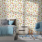 Papel De Parede Adesivo Quarto De Bebê Safari Fundo Branco 6m