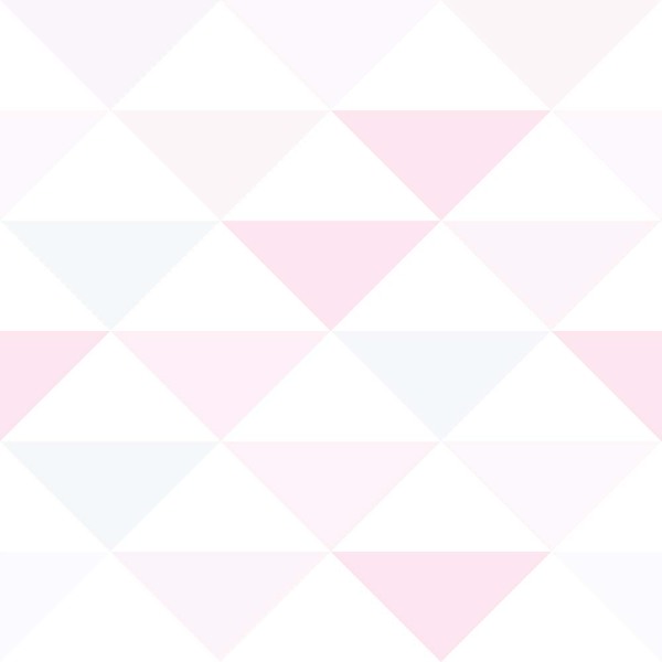 Papel De Parede Adesivo Quarto De Bebê Triângulos Rosa 12mx50
