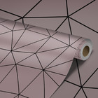 Papel De Parede Adesivo Quarto Menina Rosa Geométrico 3m