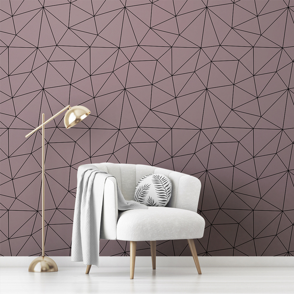 Papel De Parede Adesivo Quarto Menina Rosa Geométrico 9m