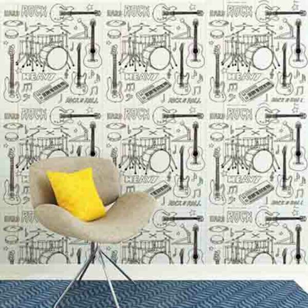 Papel De Parede Adesivo Rascunho Música 198094730