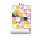 Papel De Parede Adesivo Retrô Abtrato N09023