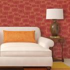 Papel De Parede Adesivo Retrô Vermelho 3 Rolo 0,58x3m