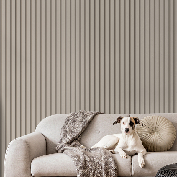 Papel De Parede Adesivo Ripado Claro Liso Lavável Sala 3mts