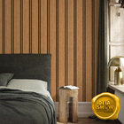 Papel De Parede Adesivo Ripas De Madeira Clara 3d Lavável