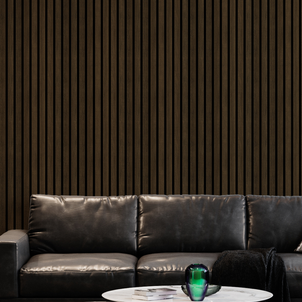 Papel De Parede Adesivo Ripas De Madeira Escura Lavável 3m