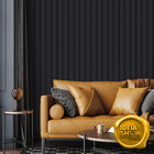 Papel De Parede Adesivo Ripas De Madeira Escura Quarto 3mts