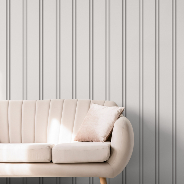 Papel De Parede Adesivo Ripas De Madeira Grande Branco Sala