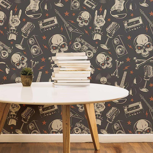 Papel De Parede Adesivo Rock'n Roll Retrô N05085