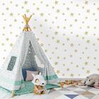 Papel De Parede Adesivo Rolo 0,58x3,00m Estrela Amarela E Bra