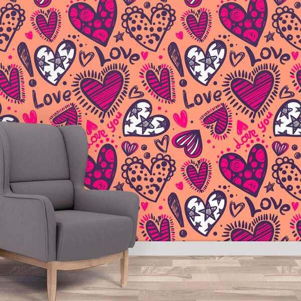 Papel De Parede Adesivo Romântico Mod 105 Vinílico 60x300cm