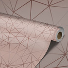 Papel De Parede Adesivo Rosa Bebê Triangular Fio Rosé 9m