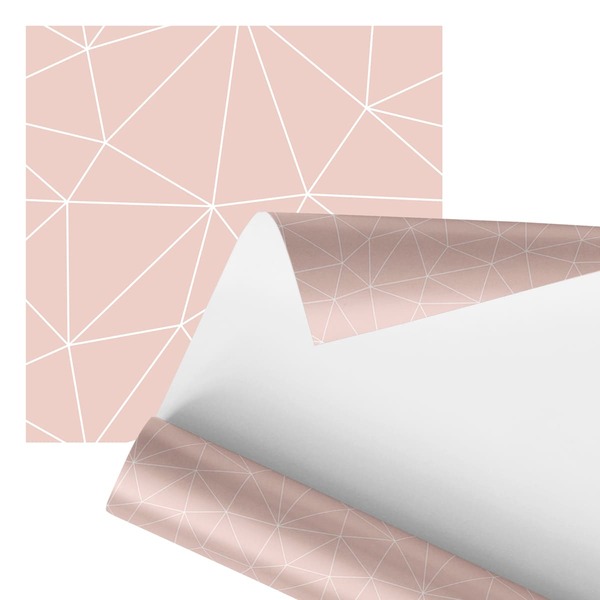 Papel De Parede Adesivo Rosa Minimalista Geométrico 2,80m