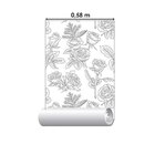 Papel De Parede Adesivo Rosas P&b N010181