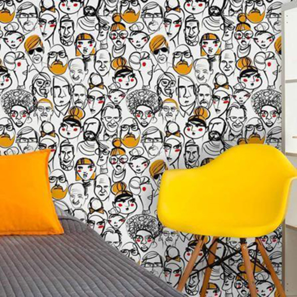 Papel De Parede Adesivo Rostos Pessoas 287312792