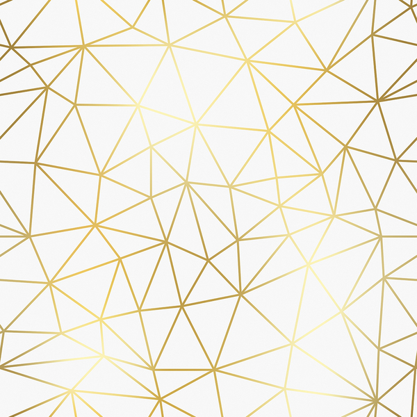 Papel De Parede Adesivo Sala Pirâmides Branco Gold 3m