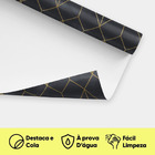 Papel De Parede Adesivo Sala Quarto Zara Preto Fiios Gold 3m