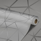 Papel De Parede Adesivo Sala Triângulos Cinza Lavável 15m