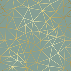 Papel De Parede Adesivo Sala Triângulos Esmeralda Gold 12m