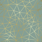 Papel De Parede Adesivo Sala Triângulos Esmeralda Gold 9m