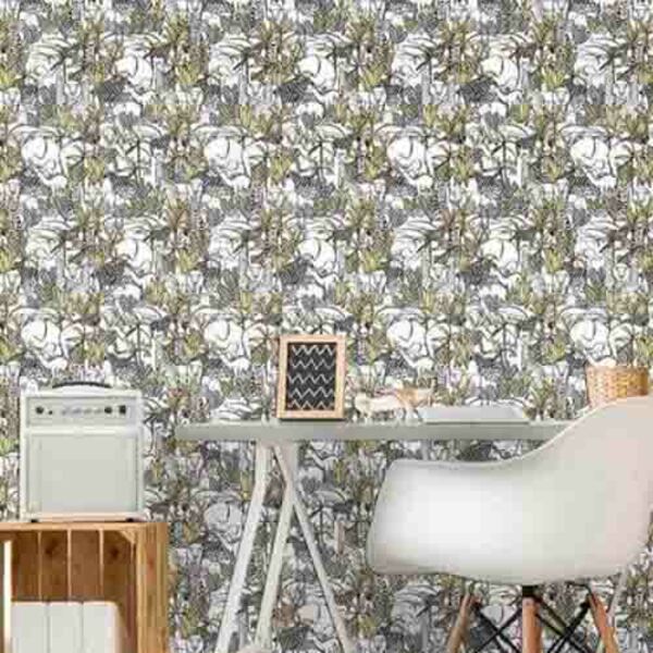 Papel De Parede Adesivo Selva Animais 410388901