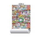 Papel De Parede Adesivo Sobrados Coloridos N05001