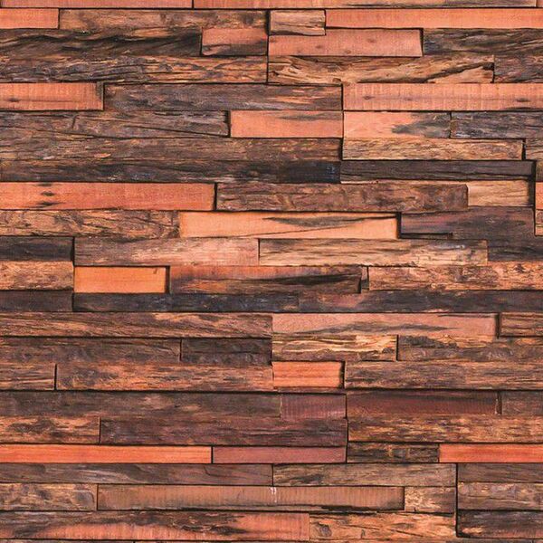 Papel De Parede Adesivo Tacos Madeira Rústica Decoração 1mx50