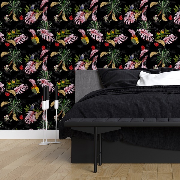 Papel De Parede Adesivo Tendenci Estampa De Folhas Rolo 3 Met