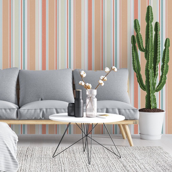 Papel De Parede Adesivo Tendenci Estampa De Listras Rolo 10 M