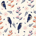 Papel De Parede Adesivo Tendenci Estampa De Pássaros Rolo 5 M