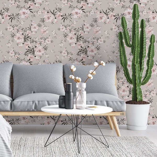 Papel De Parede Adesivo Tendenci Estampa Floral Rolo 10 Metro