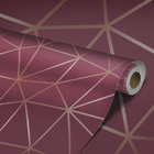 Papel De Parede Adesivo Terracota Rosé Geométrico 9m