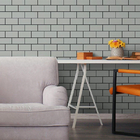 Papel De Parede Adesivo Tijolinho Cinza