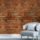 Papel De Parede Adesivo Tijolinhos Vermelhos 60x300cm