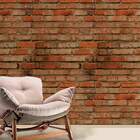 Papel De Parede Adesivo Tijolinhos Vermelhos 60x300cm