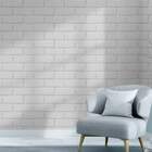 Papel De Parede Adesivo Tijolo Branco Vinílico 60x300cm