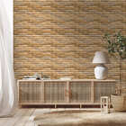 Papel De Parede Adesivo Tijolo Com Filetes Laranja Marrom 6mx