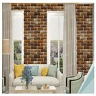 Papel De Parede Adesivo Tijolo Marrom 300x52cm