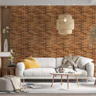 Papel De Parede Adesivo Tijolo Marrom Estilo Inglês Sala 1mx5