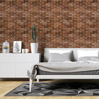 Papel De Parede Adesivo Tijolo Marrom Np072