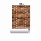 Papel De Parede Adesivo Tijolo Marrom Np072