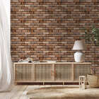 Papel De Parede Adesivo Tijolo Rústico Tijolinho Marrom 12mx5