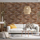 Papel De Parede Adesivo Tijolo Rústico Tijolinho Marrom 2,5mx