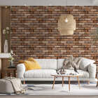 Papel De Parede Adesivo Tijolo Rústico Tijolinho Marrom 3mx50