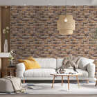 Papel De Parede Adesivo Tijolo Tijolinho Bege E Marrom Sala 1