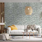 Papel De Parede Adesivo Tijolo Tijolinho Tons De Cinza Sala 6